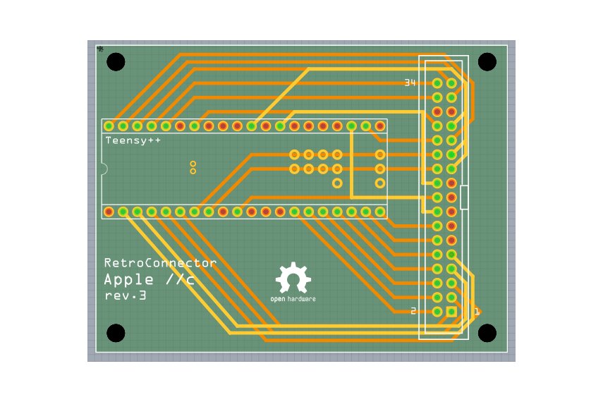 RetroConnector keyboard shield for Apple IIc+ kit